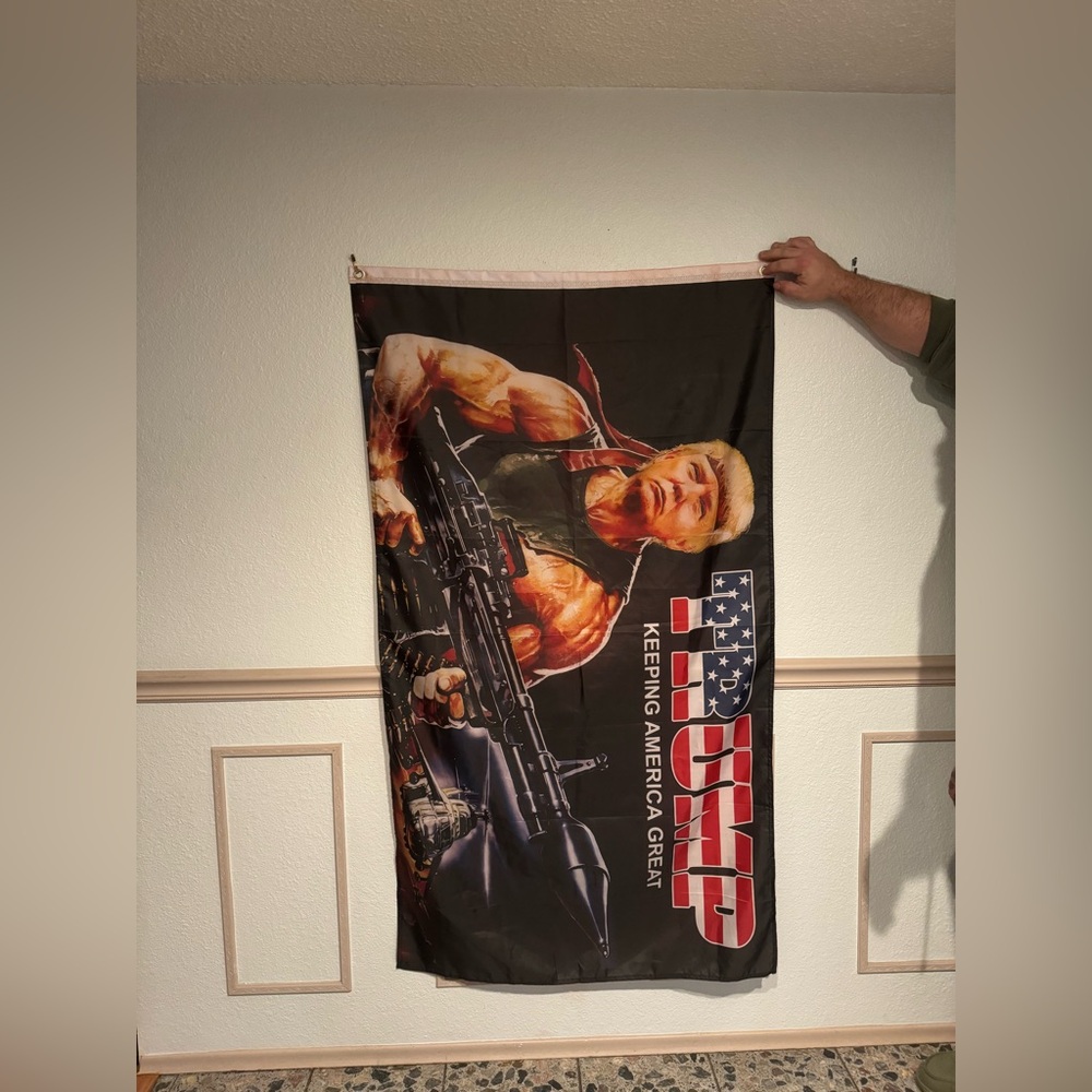 Collector's Rambo"Trump Make America Great Again" Banner Flag